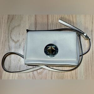 Kate Spade Ivory Saffiano Leather Madison Flap Crossbody Purse Handbag